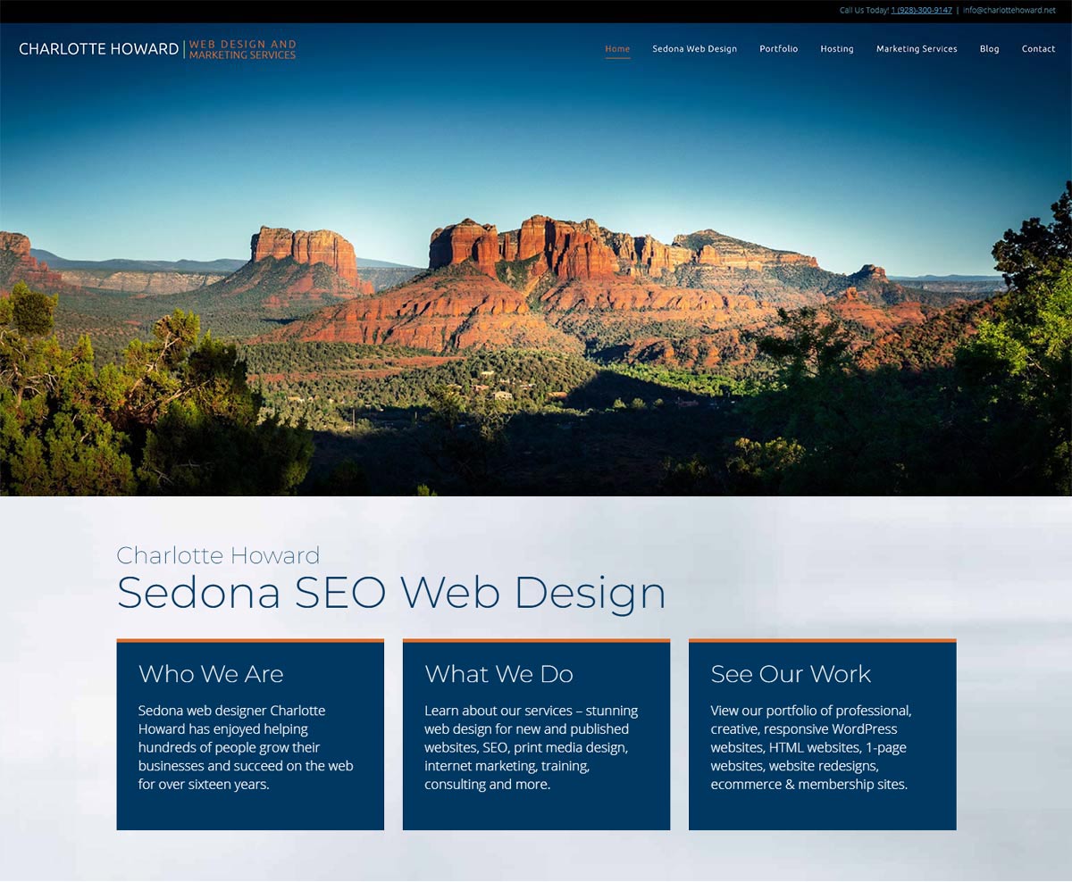 Web design & SEO in Sedona Arizona with Charlotte Howard