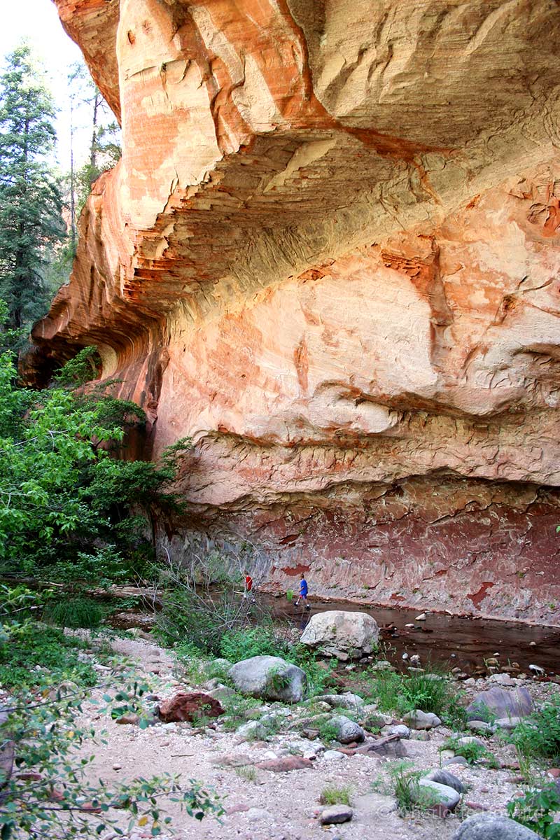 Dramatic red rock and sandstone canyon walls, West Fork Trail Sedona Arizona
