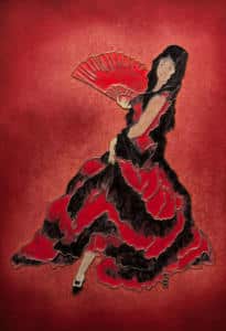 Spanish Dancer – Fine Art Enamel by Shirley Bierman